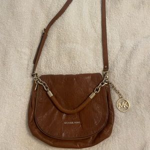 Michael Kors Cognac Leather Saddle Bag